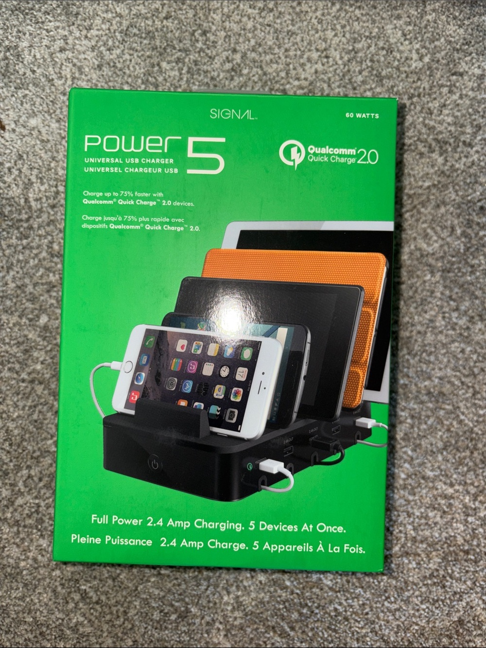 New in box Power 5 USB Charging Station - Black